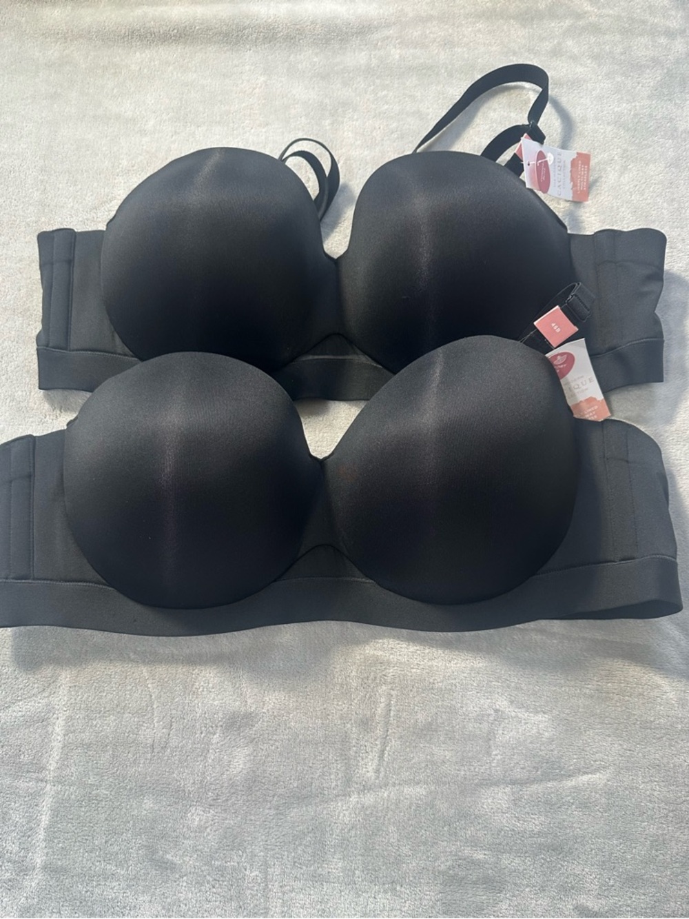 NWT Black Cacique Comfort Bliss Plunge Multi-Way Strapless Bra Size 46B